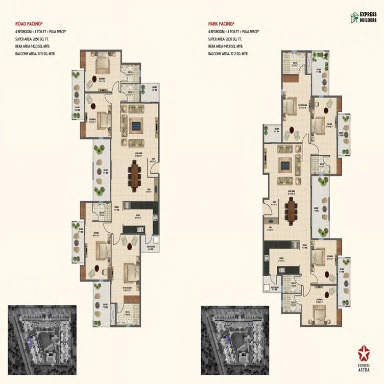 Express Astra 4BHK Floor Plan